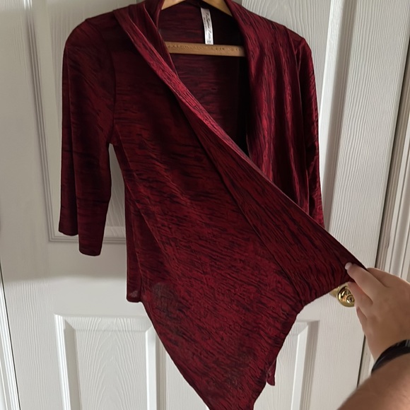 PerSeption Petite Red Open Front Cardigan Size PMedium - Picture 6 of 7